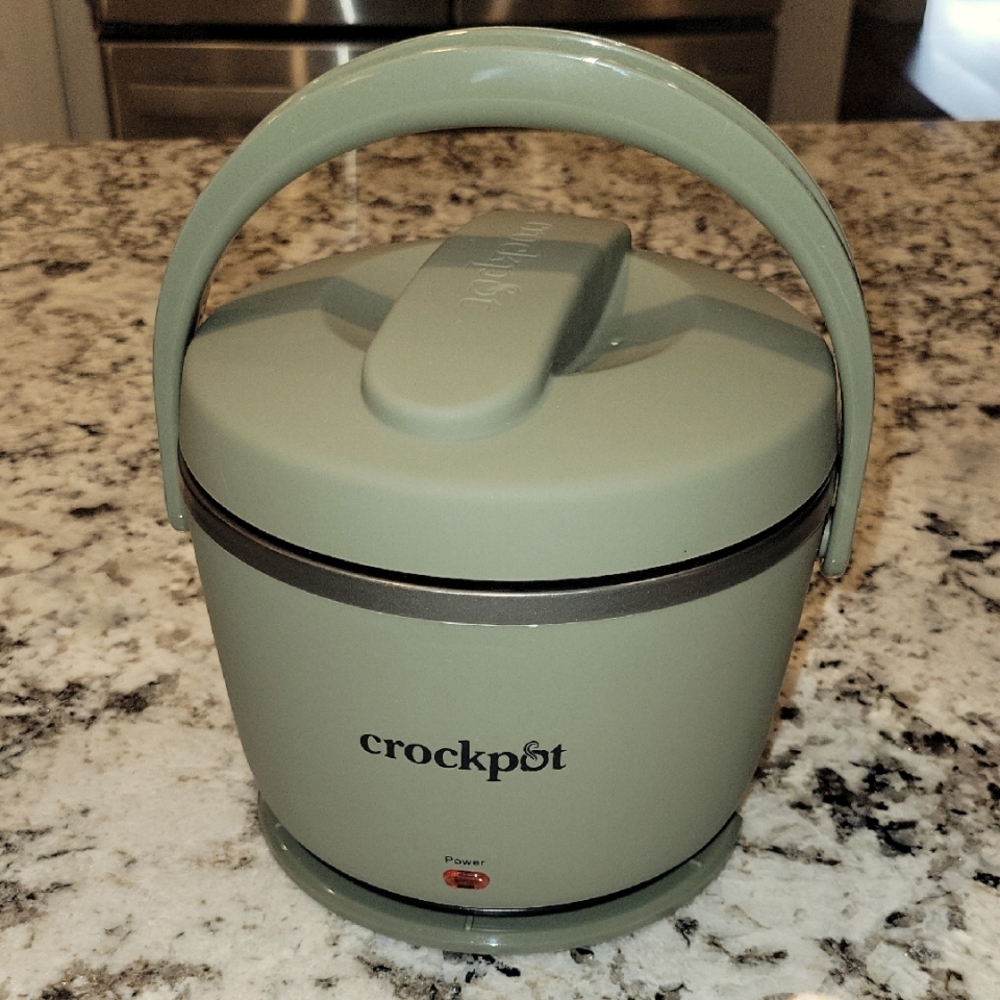 Crockpot Miniature Slow Cooker Moonshine Green Lunch Warmer Soup Heater Portable